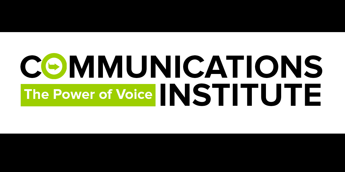 2018 Communications Institute: The Power of Voice, digital event banner