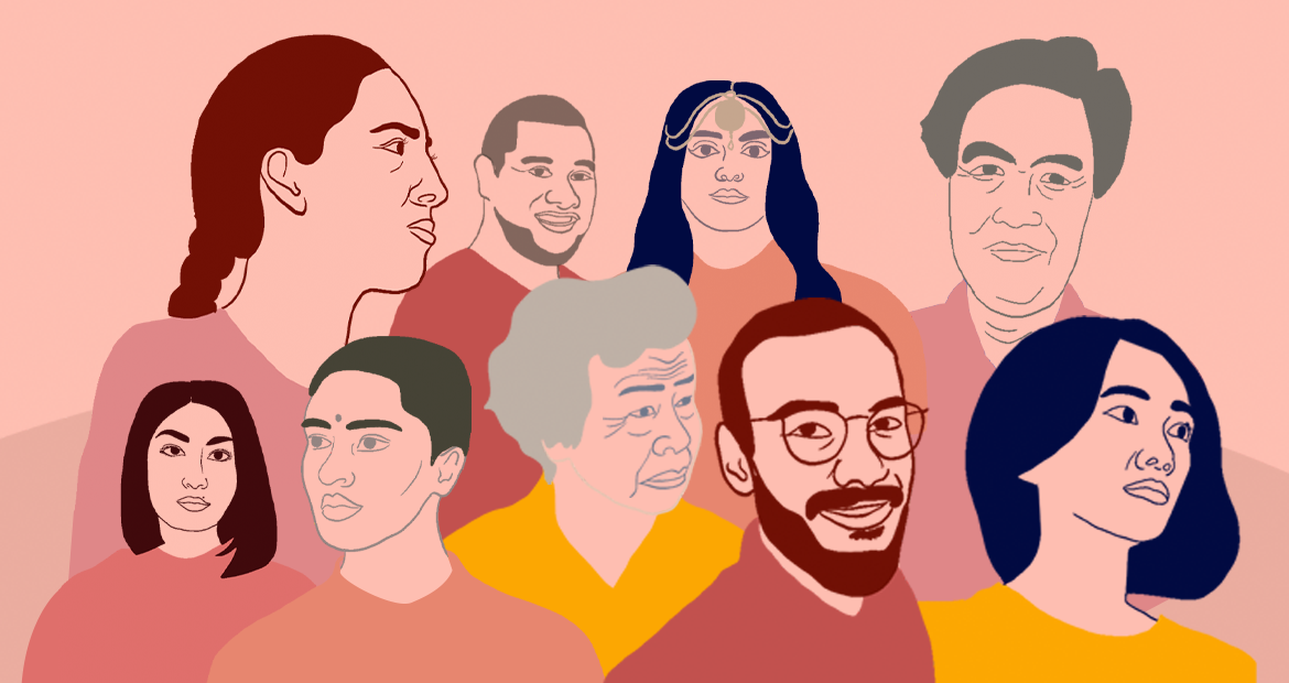 Illustration of people from diverse Asian descent